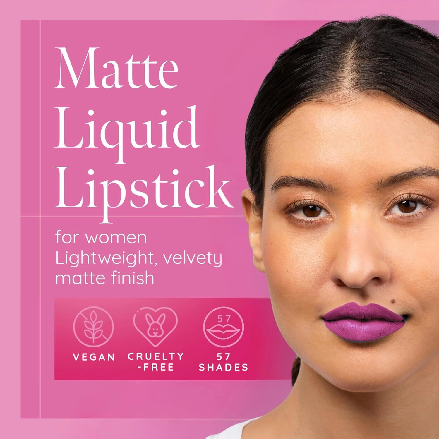 Aromi Dark Fuchsia Matte Liquid Lipstick | Long-Lasting, Raspberry Purple Lip Color for Women, Vegan & Cruelty-free, Waterproof (Merry Mulberry)