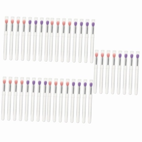 balacoo 40pcs Lip Mask Brushes Eyeshadow Applicators with Lid Transparent Handle Smooth Skin-friendly Makeup Tools for Precise Application for Makeup Lovers