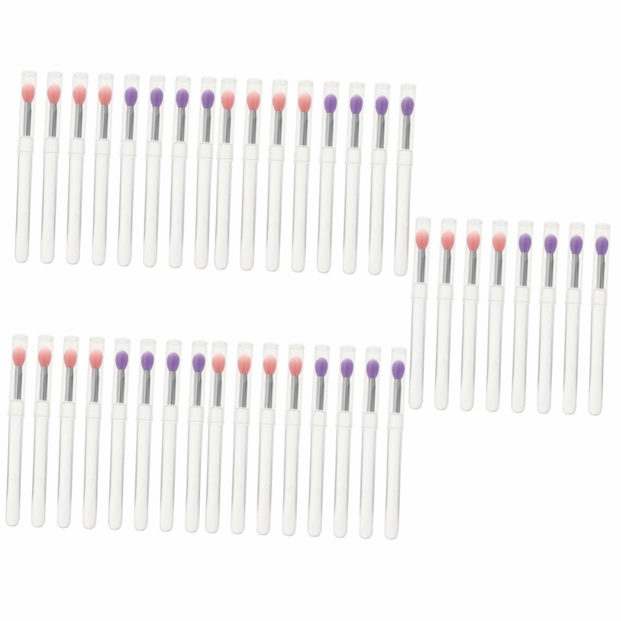 balacoo 40pcs Lip Mask Brushes Eyeshadow Applicators with Lid Transparent Handle Smooth Skin-friendly Makeup Tools for Precise Application for Makeup Lovers