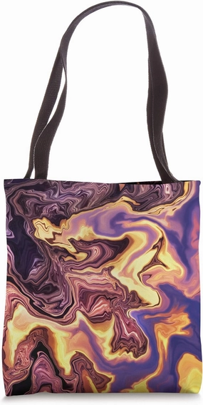 Barbados Sunset Fluid Art Mysterious Flames Abstract Art Tote Bag