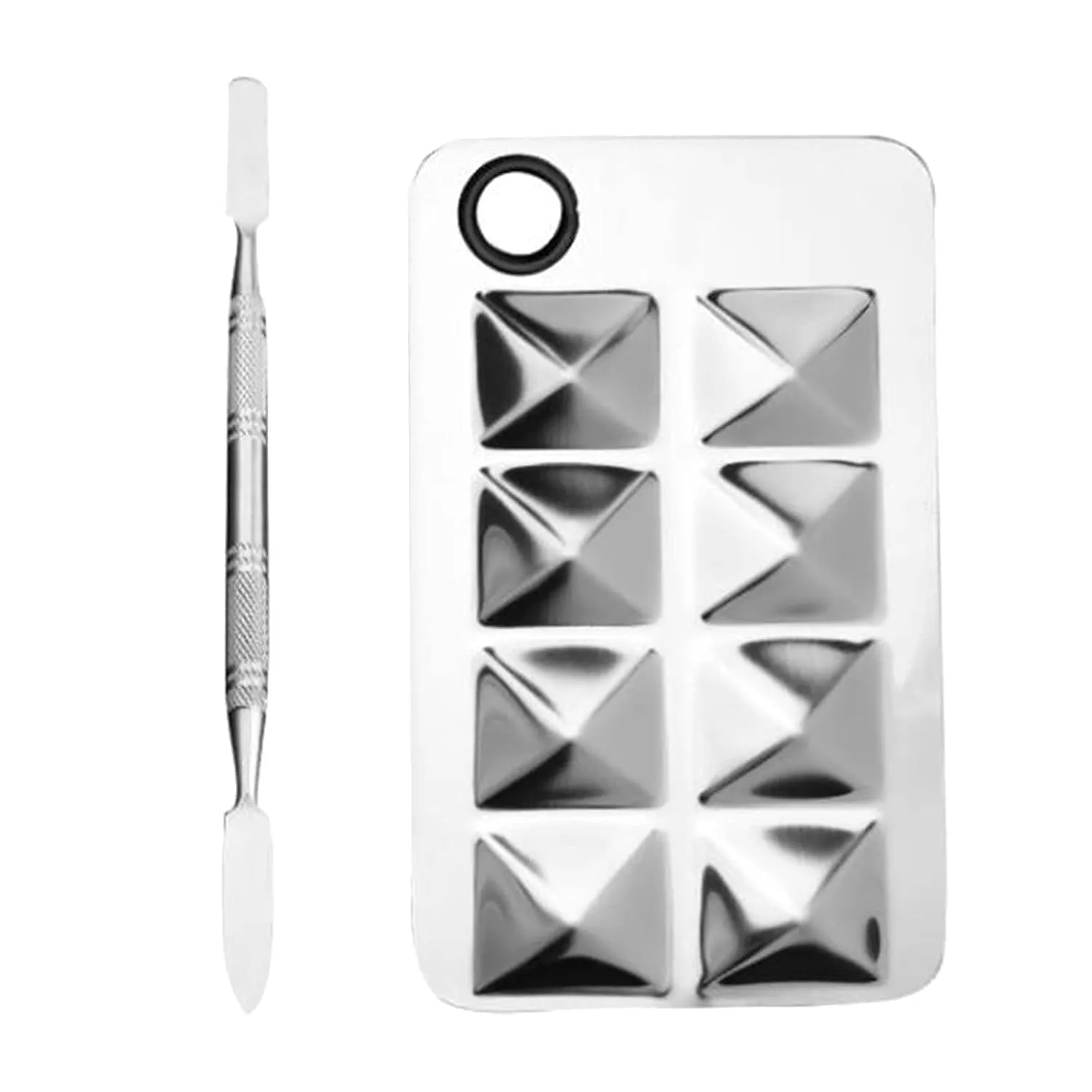 barenx Mixing Palette Concealer Makeup Silver Lipstick 8-Cell Manicure Plate Paint Palette Tray for Painting Watercolor Oil Nail Art Beginner Cosmetic Artist