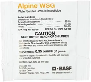 BASF Alpine WSG Water Soluble Granule Insecticide, Indoor Outdoor Pest Control for Ants, Flies, Bed Bugs, German Cockroach, 120 Count .35 Ounce Packets