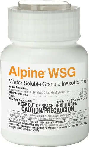 BASF Alpine WSG Water Soluble Granule Insecticide, Indoor Outdoor Pest Control for Ants, Flies, Bed Bugs, German Cockroach, 200 Grams