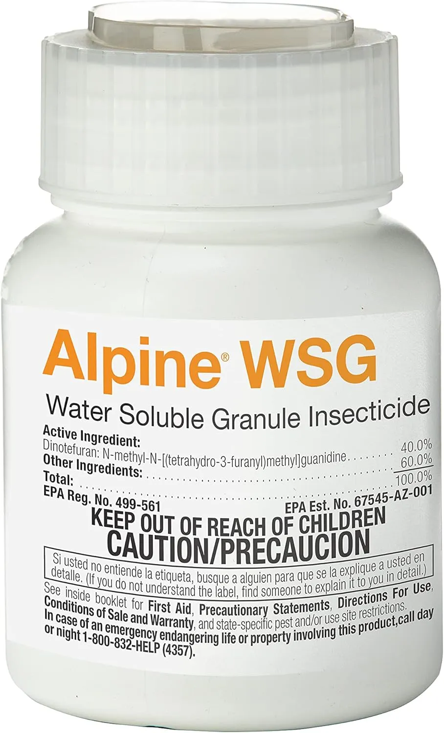 BASF Alpine WSG Water Soluble Granule Insecticide, Indoor Outdoor Pest Control for Ants, Flies, Bed Bugs, German Cockroach, 200 Grams