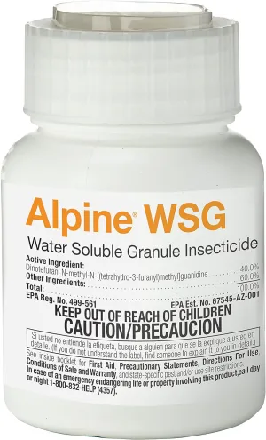 BASF Alpine WSG Water Soluble Granule Insecticide, Indoor Outdoor Pest Control for Ants, Flies, Bed Bugs, German Cockroach, 200 Grams