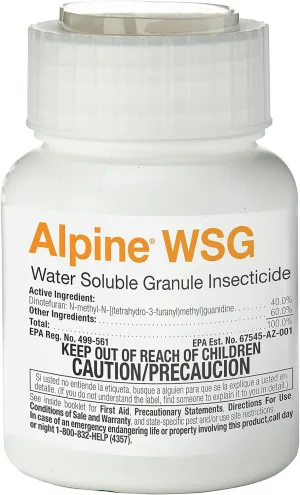 BASF Alpine WSG Water Soluble Granule Insecticide, Indoor Outdoor Pest Control for Ants, Flies, Bed Bugs, German Cockroach, 200 Grams