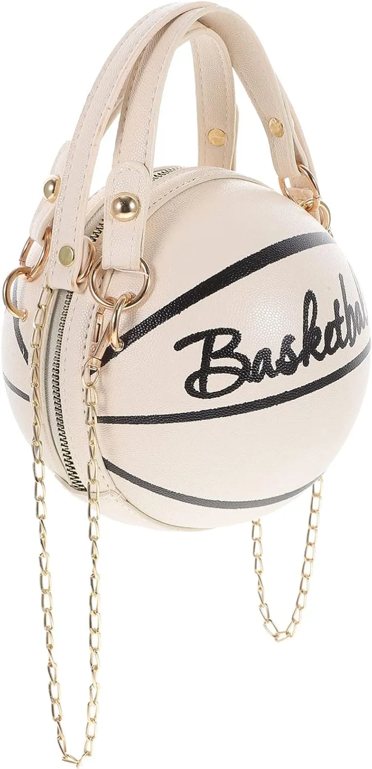 Basketball Pattern Purse Small Crossbody Bag Chain Handbag for Women Red Black Design
