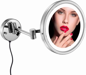 Bathroom Magnification Mirror, Round Makeup Mirror, Rotating Perfect for Bedroom Dressing Table Or Bathroom Vanity (Color : Gold, Size : 10x)