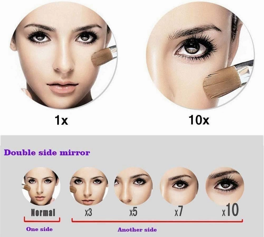 Bathroom Magnification Mirror, Round Makeup Mirror, Rotating Perfect for Bedroom Dressing Table Or Bathroom Vanity(Gold,7X)