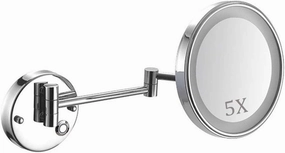 Bathroom Shaving Mirror Wall Mounted, Makeup Mirror with 1X 5X Magnifying, Concealed Install, Touch Screen (Color : Black Bronze)