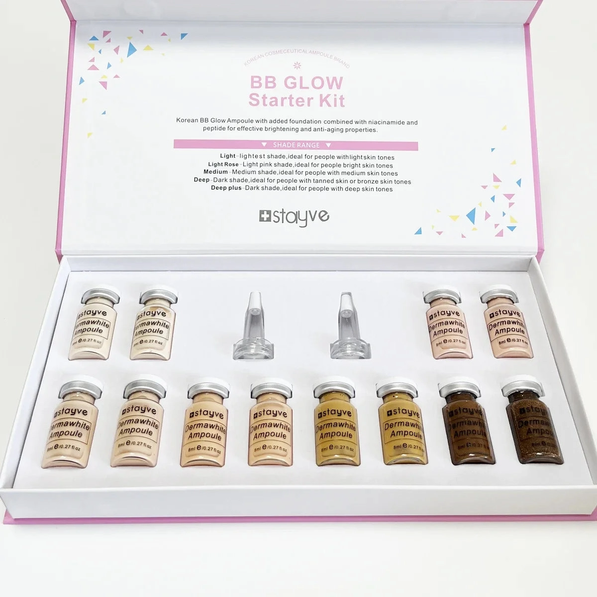 BB Cream CC Glow Beginner Starter Kit Whitening Liquid Foundation Hyaluronic Acid Serum Essence For Facial Skin Care Acne Beauty