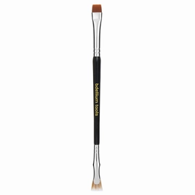 Bdellium Tools Professional Makeup Brush - Maestro Series 727 Double-Ended Bent Lash Fan/Flat Definer - With All-Vegan Synthetic Fibers, For Clean, Clump-free Mascara Application (Black, 1pc)