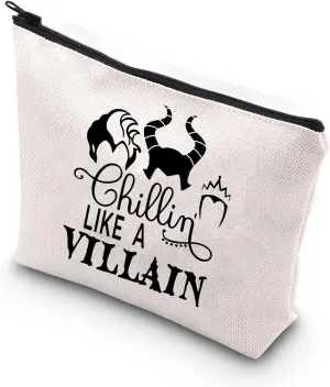 BDPWSS Evil Females Gift Villain Lover Makeup bag Chillin' Like a Villain Gift Evil Group Gift Bad Witches Cosmetic Bag
