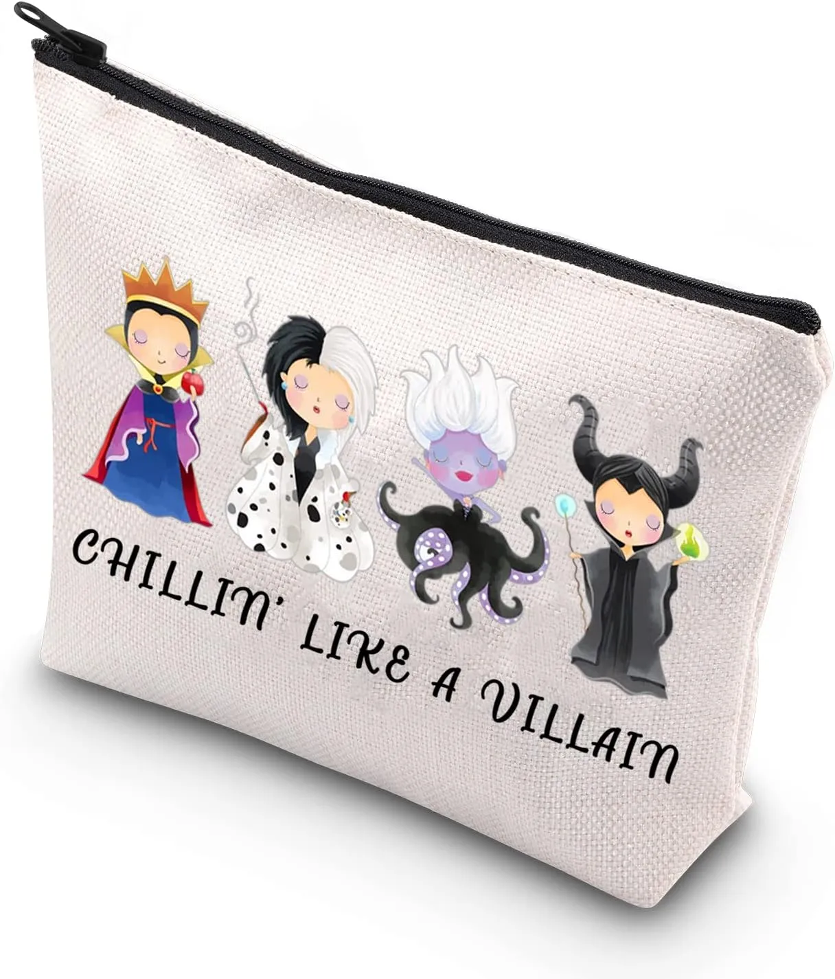 BDPWSS Evil Females Makeup Bag Chillin' Like a Villain Travel Pouch For Villain Gang Bad Girls Fans Gift Family Trip Gift (Like a villain)