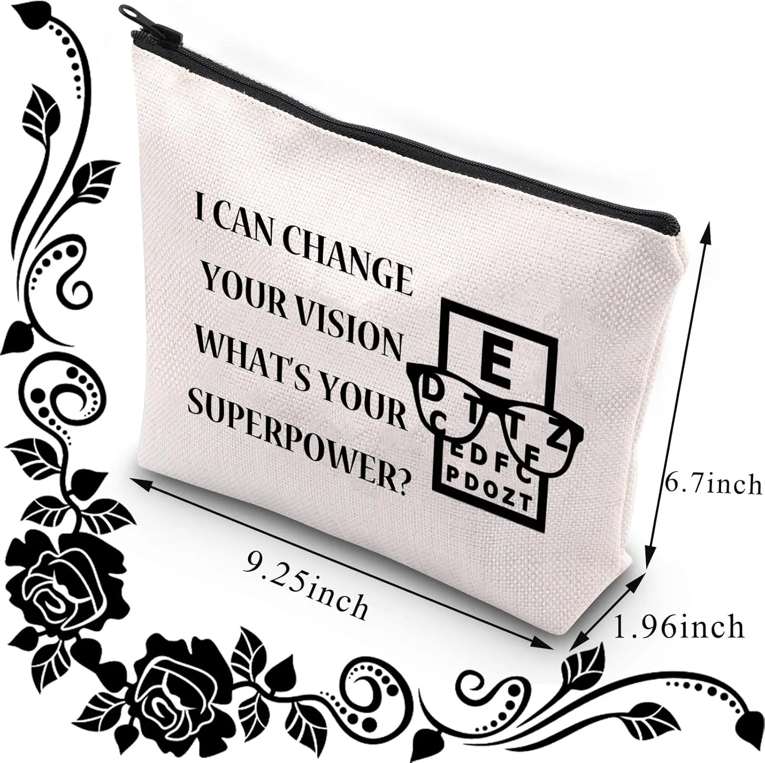 BDPWSS Funny Optometry Gift Optometrist Makeup Bag Eye Doctor Vision Gifts For Optician Ophthalmic Assistant Gift Ophthalmologist Gift (Change your vision)