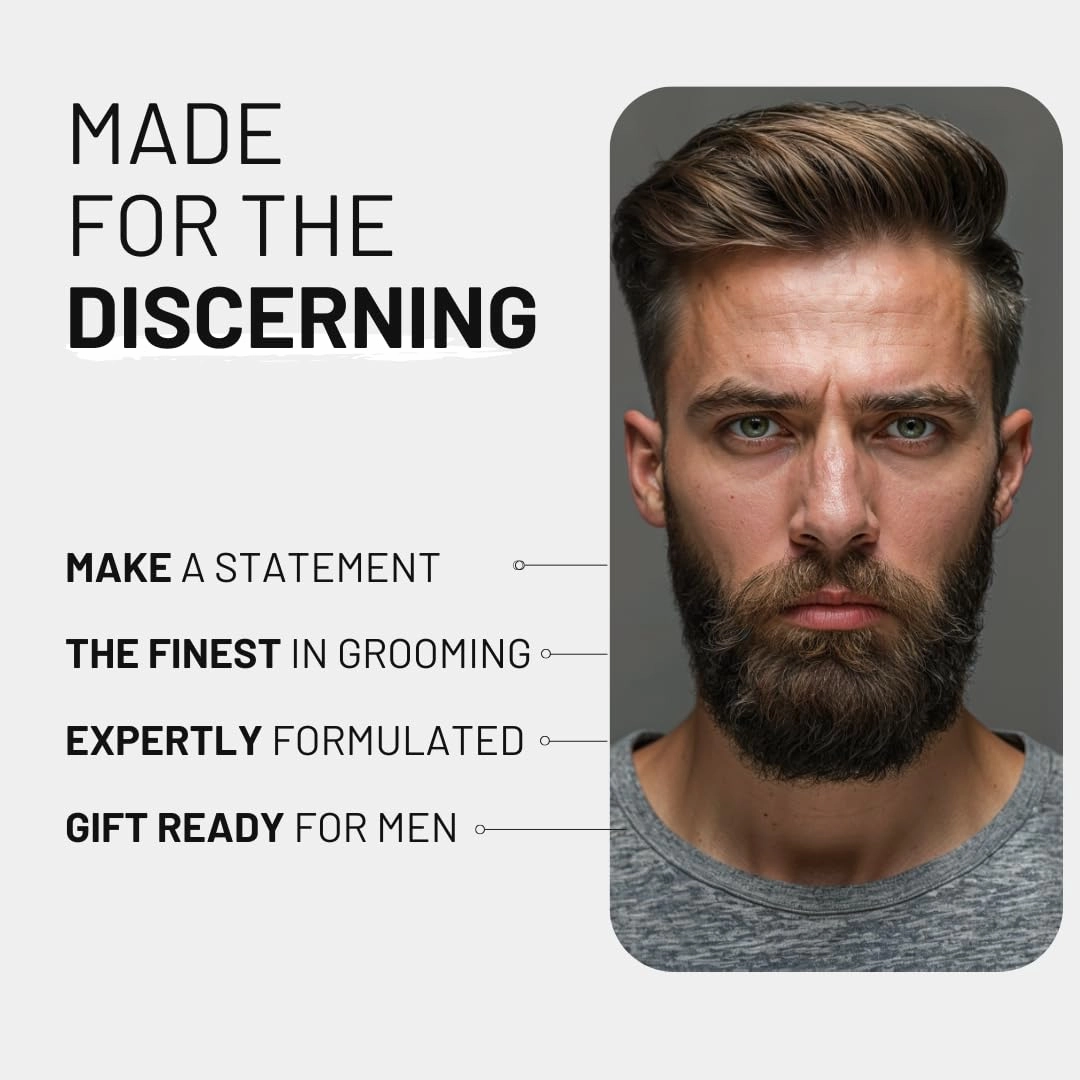 Beard Oil for Men, 100mL Refill Pouch - Black Oud (Growth Enhancer), Beard Care Essential, Moisturiser/Softener, Non-Greasy After Shaving Oil, Paraben-Free