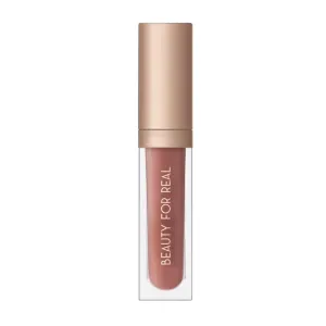 Beauty For Real Lip Gloss   Shine, Nudist - Beige Nude Pink - Non-Sticky Plumping & Hydrating Gloss - Light & Mirror In Cap - Contains Marine Collagen - 0.15 fl oz