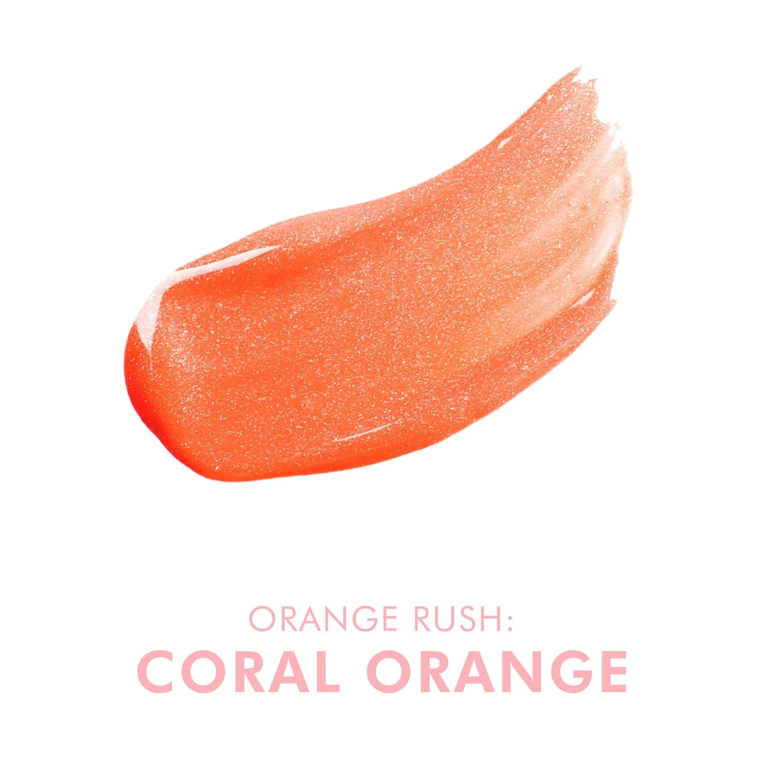 Beauty For Real Lip Gloss   Shine, Orange Rush - Bright Coral Orange - Non-Sticky Plumping & Hydrating Gloss - Light & Mirror In Cap - Contains Marine Collagen - 0.15 fl oz