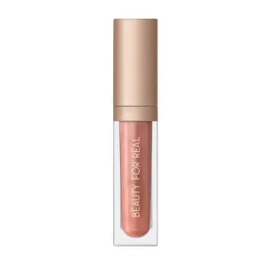 Beauty For Real Lip Gloss   Shine, Plumping High Shine Hydrating Gloss, Turned On, Sheer Lip Bite Nude, Light   Mirror, Cruelty Free, 0.15 fl oz