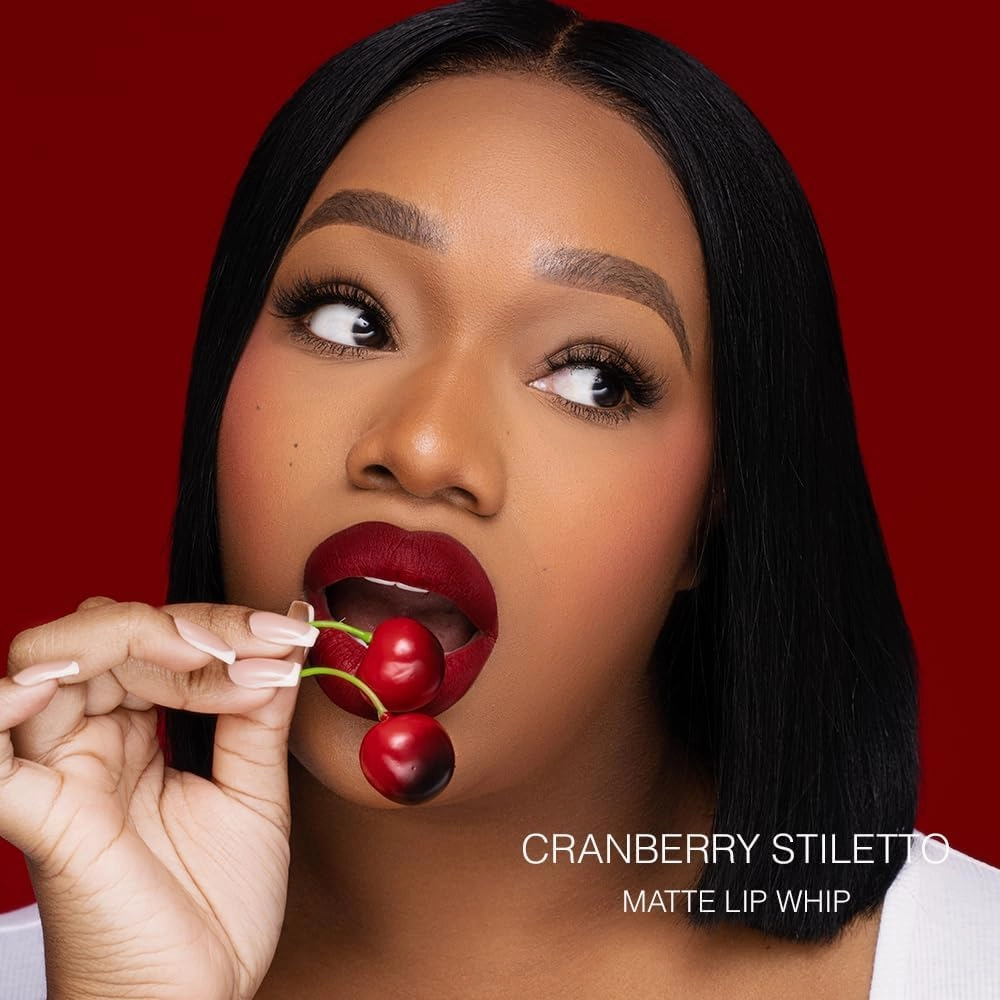 Beauty Bakerie Lip Whip Liquid Lipstick for Women, Waterproof Lip Gloss, Tint, Stain Long Lasting Hydrating Moisturizer, Matte or Metallic, 3.5mL, Cranberry Stiletto