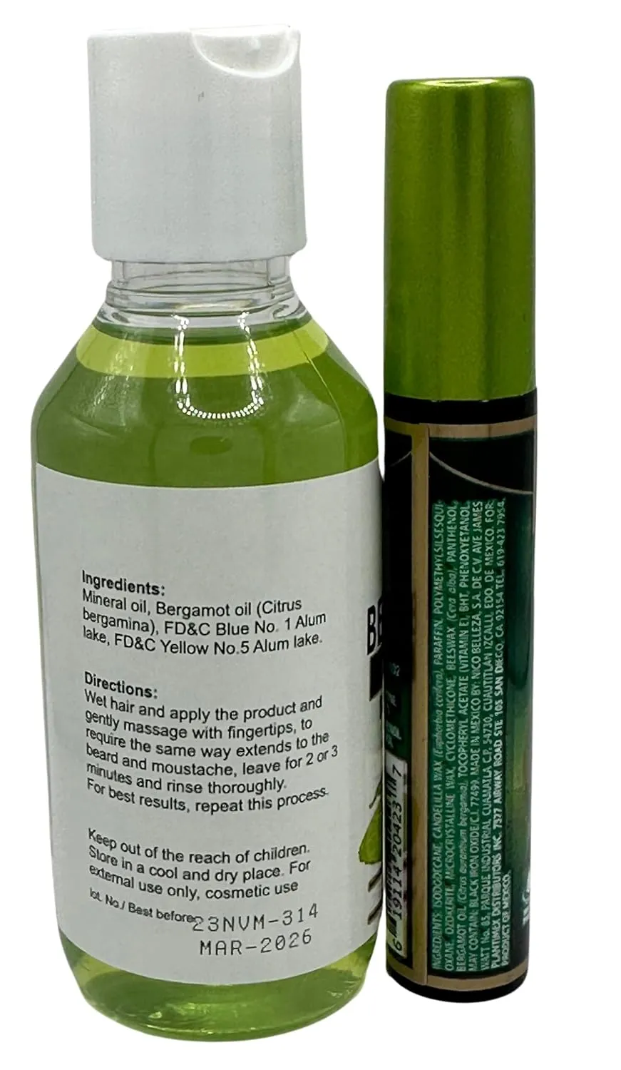 BERGAMOTA Oil Hair Care Bergamot oil ideal for hair, beard and mustache, 4.05oz   BERGAMOT OIL BLACK Waterproof Mascara, Strengthening 13g (4% silicon 1% pantenol) Mascara For eyelashes PESTANAS