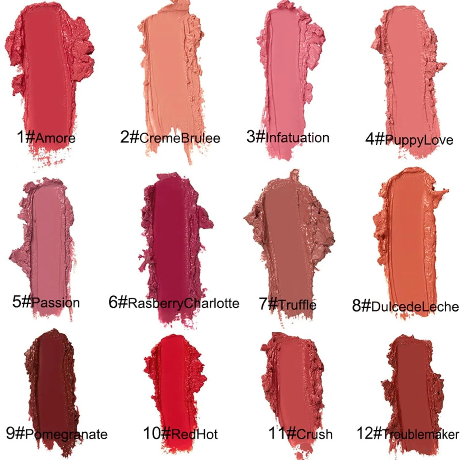Beryse Lips Staining Lip Oil, 12 Colors Cream Texture Lipstick, Waterproof Creamy Lip Gloss, Long-Lasting Moisturizing Lips Gloss for All Skin (#9/10/11/12)