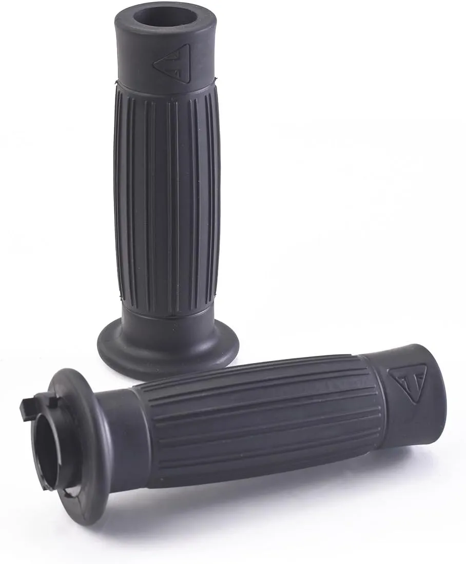 Black Barrel Motorcycle Grips for TRIUMPH Street Twin & Thruxton, Rubber, Corrosion & Low Temperature Resistant