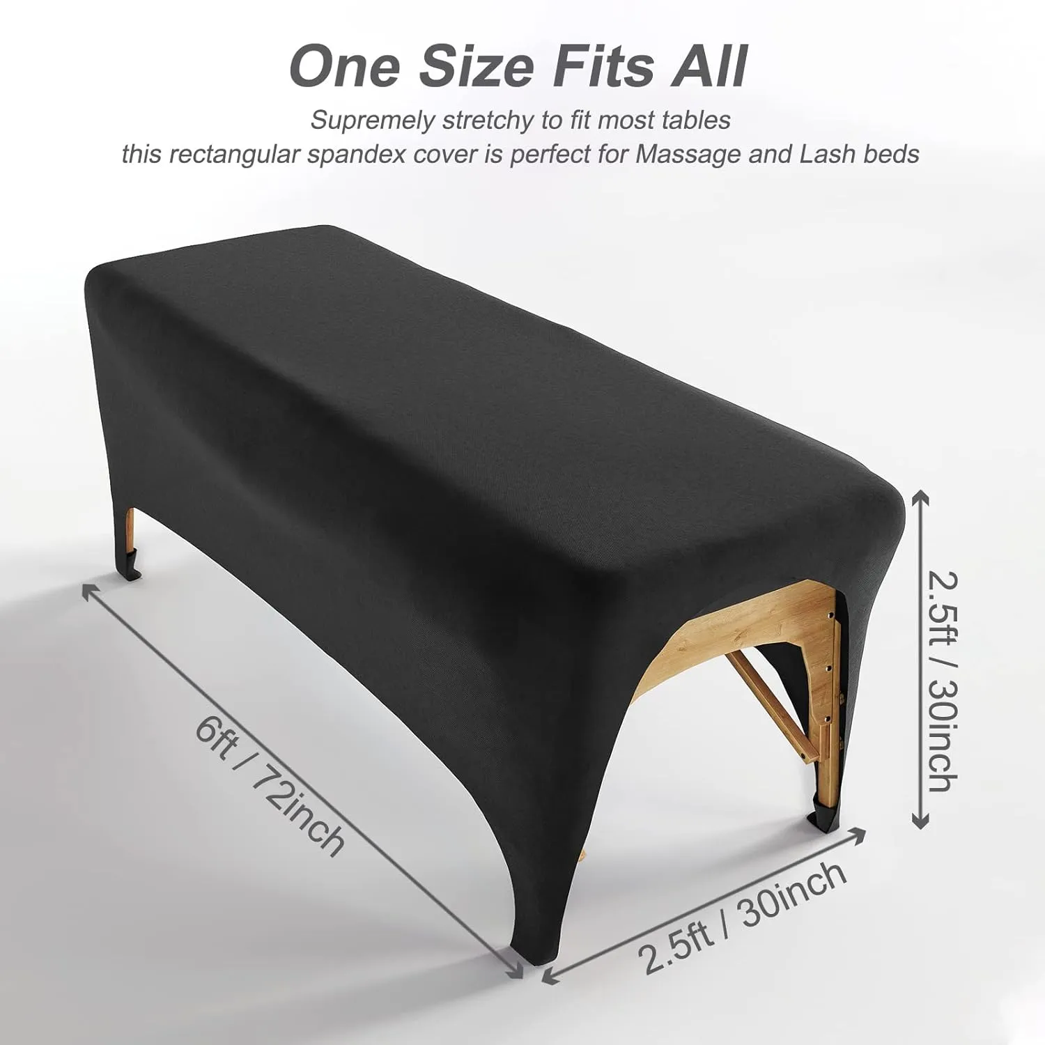 Black Lash Bed Cover fitted for 6FT Lash Table or Massage Bed stretchy Lash Extension Bed Spandex Massage table sheets(Black 1PC)