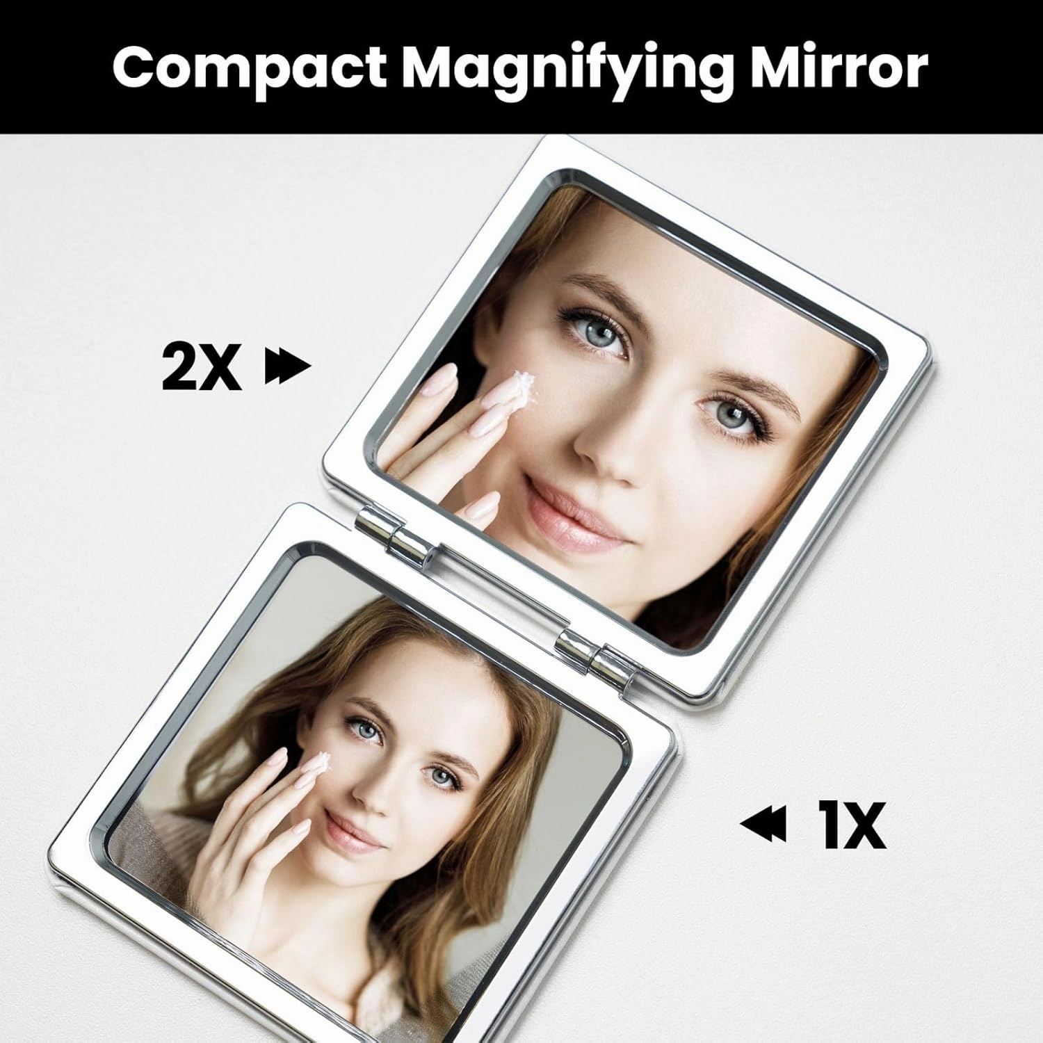 Black and White marbling Makeup Mirror Portable Folding Mini Mirror Double Sided Travel Makeup Mirror Square Handheld Pocket Mirror