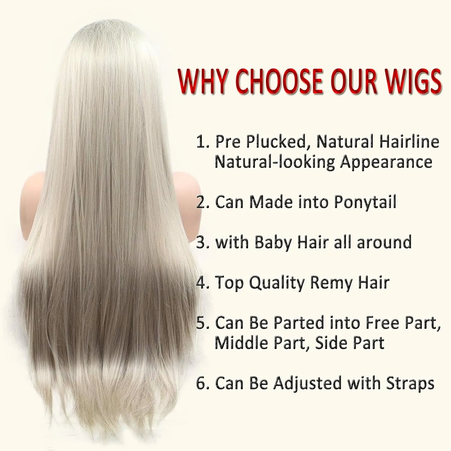 Blonde Lace Front Wig for Women Straight Blond Synthetic Lace Front Wigs Ombre Brown Platinum Blonde Long Wig Pre Plucked Natural Hairline Glueless Heat Resistant Fiber Hair 24 Inch Cosplay Wig
