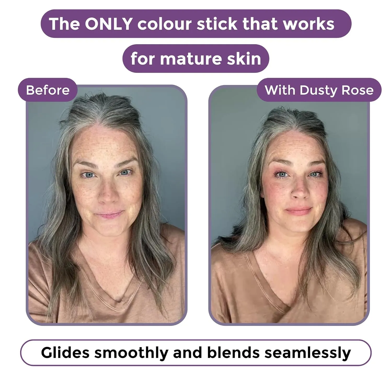 BloomBlush  Multipurpose Color Stick For Older Women - Blush, Lipstick & Contour in 1- Radiant, Healthy Glow & Nourishing Formula - For Sensitive Skin (Berry Kiss, Regular)