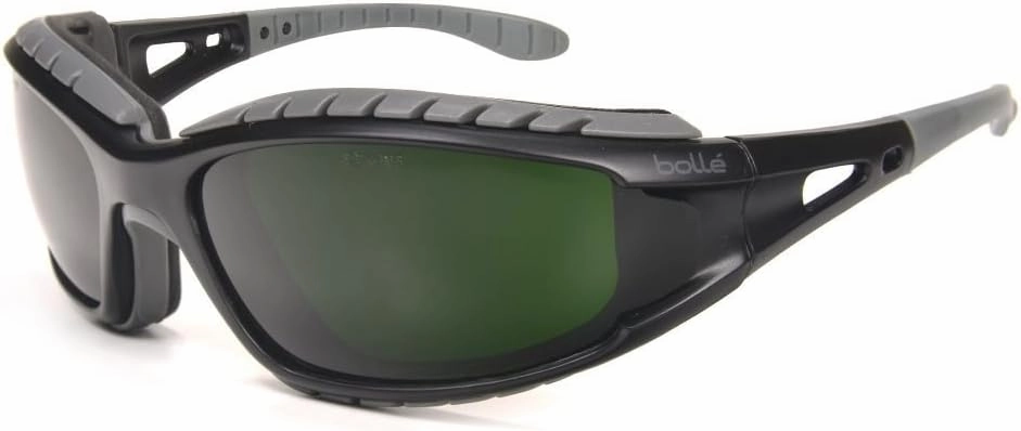 Bollé Safety 253-TR-40089 Tracker Safety Eyewear with Black/Gray Polycarbonate   TPE Full Frame and Welding Lens
