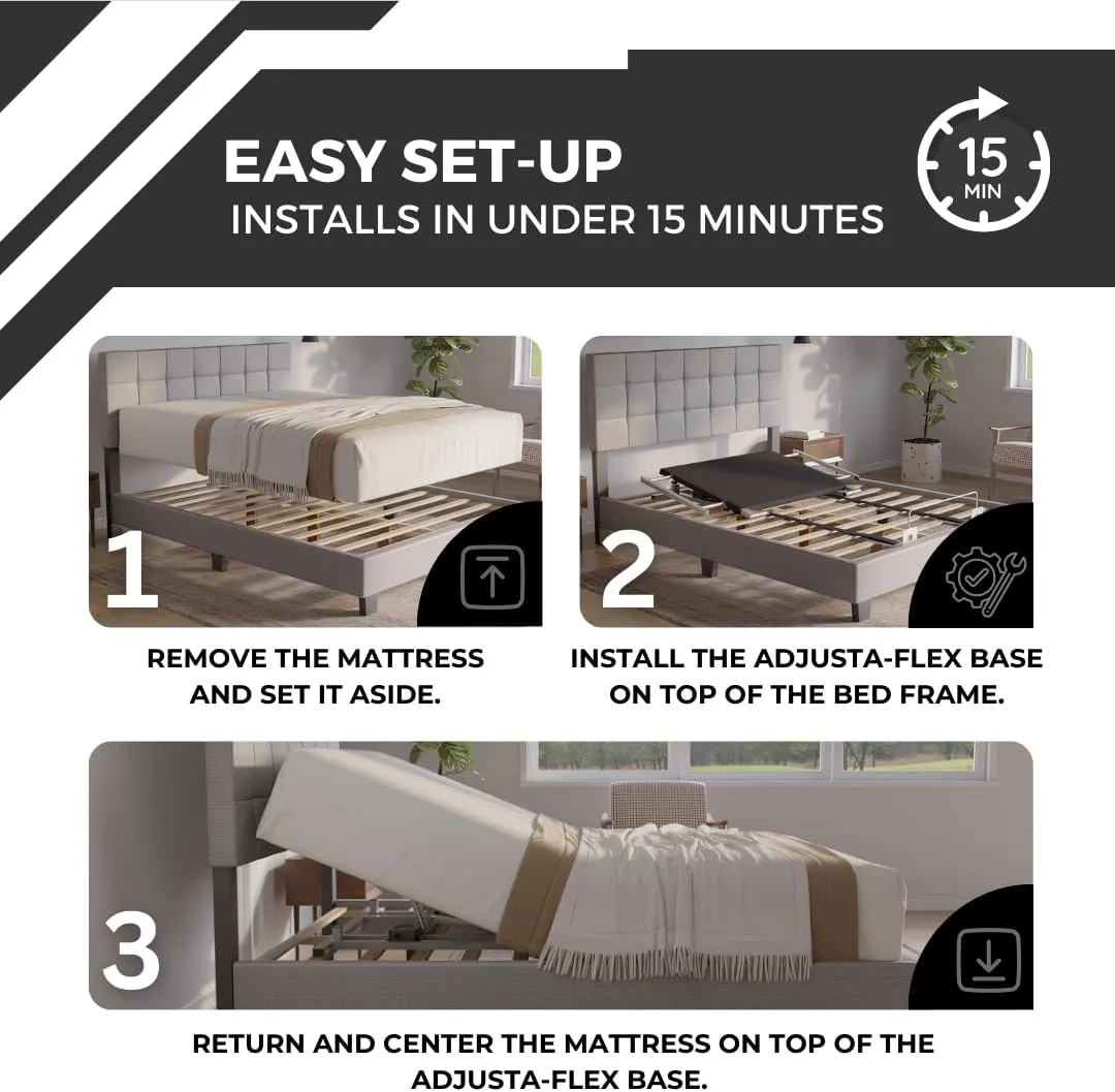 Boyd Sleep King/Cal-King Adjustable Bed Kit – Turn Your Mattress & Frame Into Heads-Up Adjustable Base, Powerful Motor, Wireless Remote, Head Incline, Easy Assembly, Zero Clearance Design
