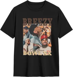 Breezy Xx 2025 Music Tour T-Shirts Unisexr Funnytrendy Cotton Tops Black