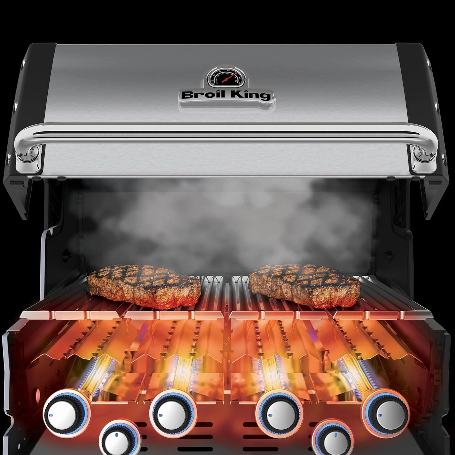 Broil King 865384 Crown S 490, Liquid Propane (LP), Stainless Steel, Black