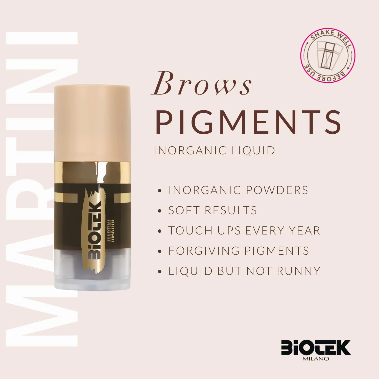 Brow pigments Inorganic Liquid - Made in Italy - Martini 0.24 Fl Oz (Pack of 1)