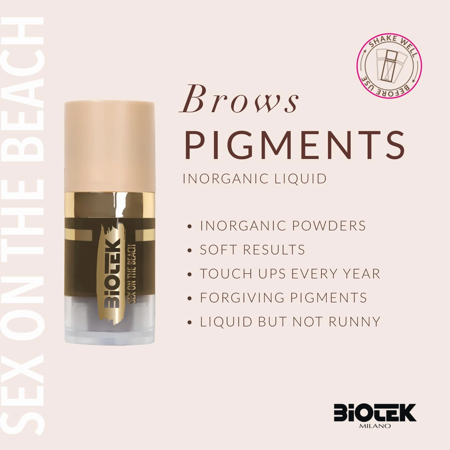 Brow pigments Inorganic Liquid - Made in Italy - Sex on the beach 0.24 Fl Oz (Pack of 1)