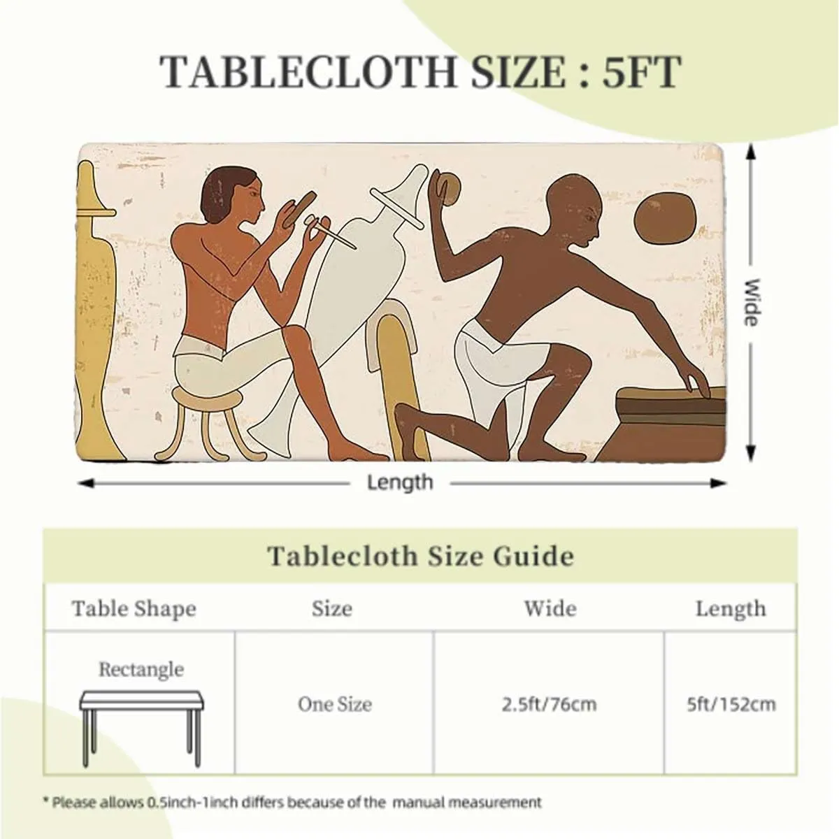 Brown Black Fitted Table Cover for Square Tables Tribal Exotic Beauty Silhouette for Outdoor Indoor Picnic Party Rectangle Table Cloth African Folk Art Fits up 5 Foot Tables