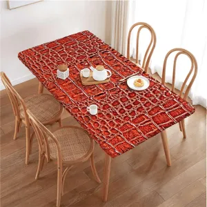 Brown Fitted Table Cover for Square Tables Crocodile Skin Designer Themed Art for Outdoor Indoor Picnic Party Rectangle Table Cloth Animal Print Fits up 5 Foot Tables