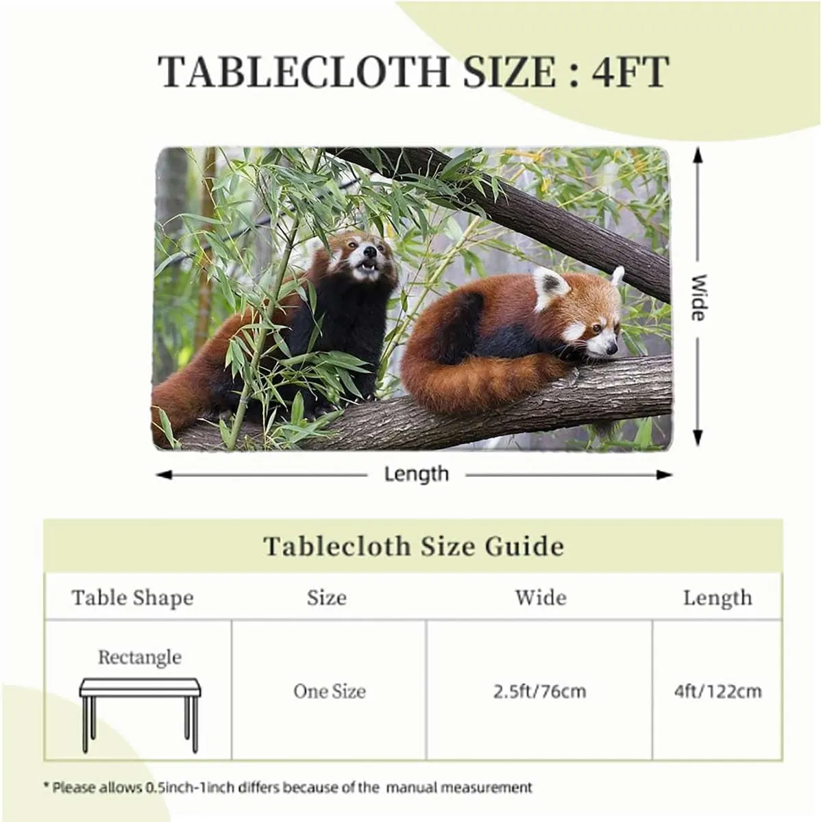 Brown Green Elastic Tablecloth for Indoors Outdoors Africa Panda Activity Eco Photo for Dining Tables,Buffet Parties and Camping Jungle Animals Fits up 4 Foot Tables