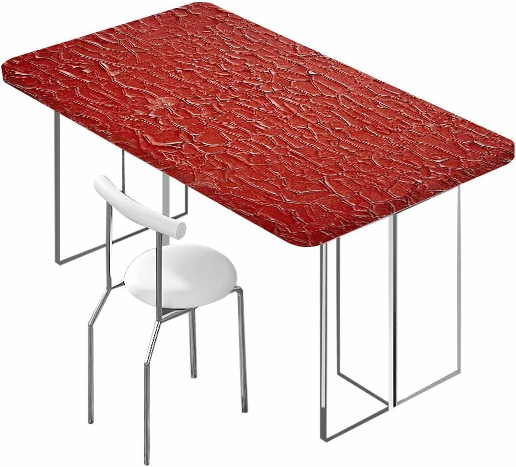 Brown Rectangle Elastic Fitted Tablecloth Crocodile Skin Designer Themed Art for Dining Tables,Buffet Parties and Camping Animal Print Fits up 5 Foot Tables
