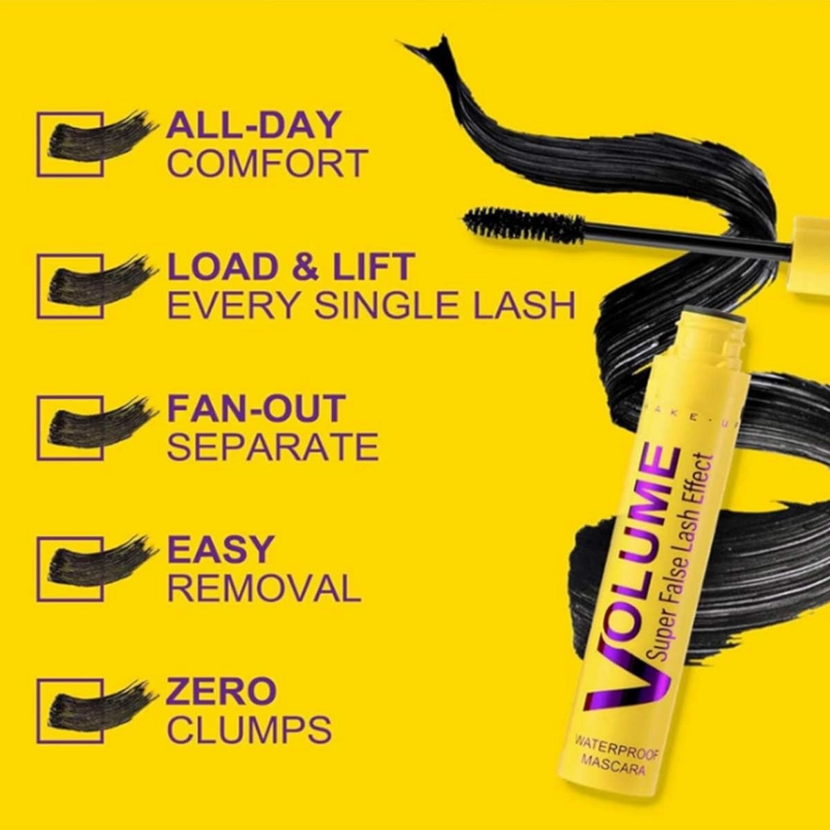 Bubble Mascara,Waterproof Smudge-Proof Long-Lasting Clump-Proof Mascara,Volume and Length Formula for Bold,Separated Well-Defined Lashes Enhances The Natural Look,Can be Layered to Boost Curl (2PCS)