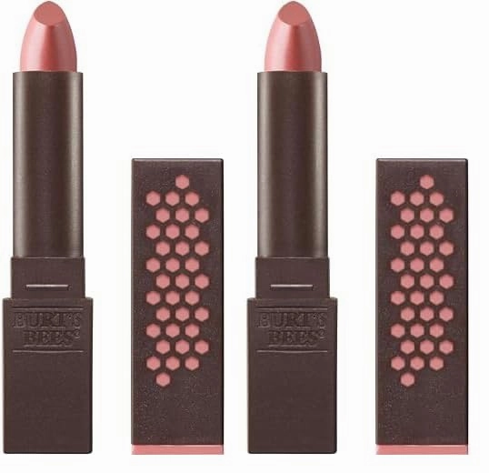 Burt's Bees 100% Natural Glossy Lipstick, Nude Mist - 1 Tube (Pack of 2)