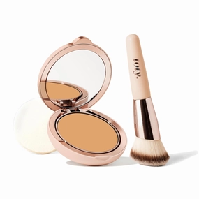 by Sofia Vergara - Ilumina CC Creamy Compact SPF 50  Mineral Broad Spectrum Sunscreen for Face   Ilumina Brush - CC cream foundation with spf 50 - MAKEUP - 1C Bundle