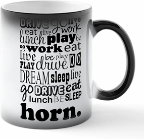 CafePress Horn Livegobe Black NOT Sigg Ceramic Magic Mug Coffee, Tea Cup 11 oz