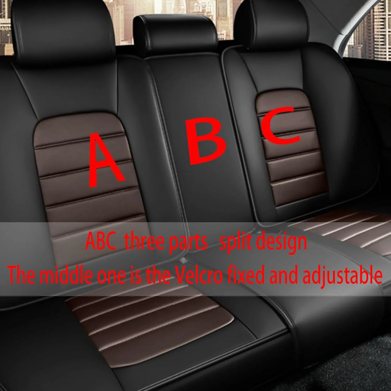 Car Seat Cover for Land Rover Discovery 2017-2024,Premium Leather Seat Cover,Non-Slip Waterproof Breathable Automotive Seat Covers Fit for Most Cars,SUV(Brown & Classic Black,Full Set with Pillow)