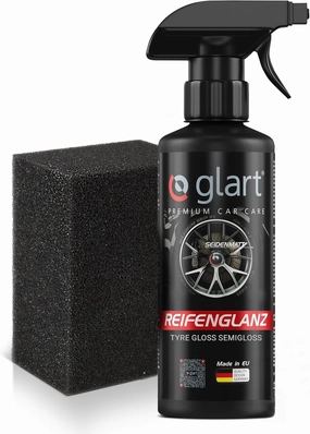 Car Tyre Shine 500 ml with Sponge, for Tyre Dressing, Cleaning, Rubber Care, Black Tyre Wet Look