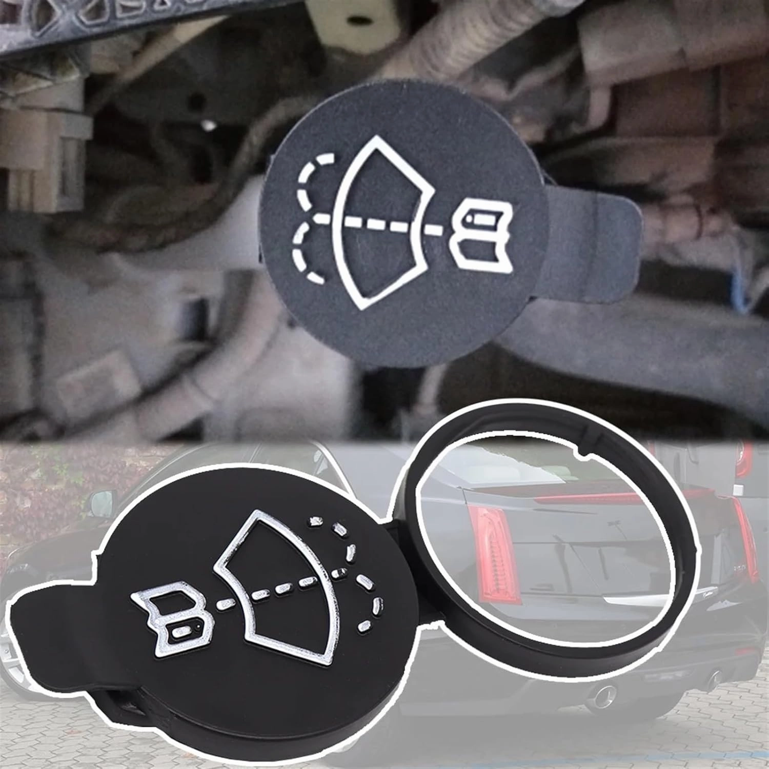 Car Washer Bottle Cap Compatible with Cadillac for SRX 2010 2011 2012 2013 2014 2015 2016 1450270 Wiper Washer Fluid Reservoir Bottle Cap Car Wiper Washer Cap(1Pc)
