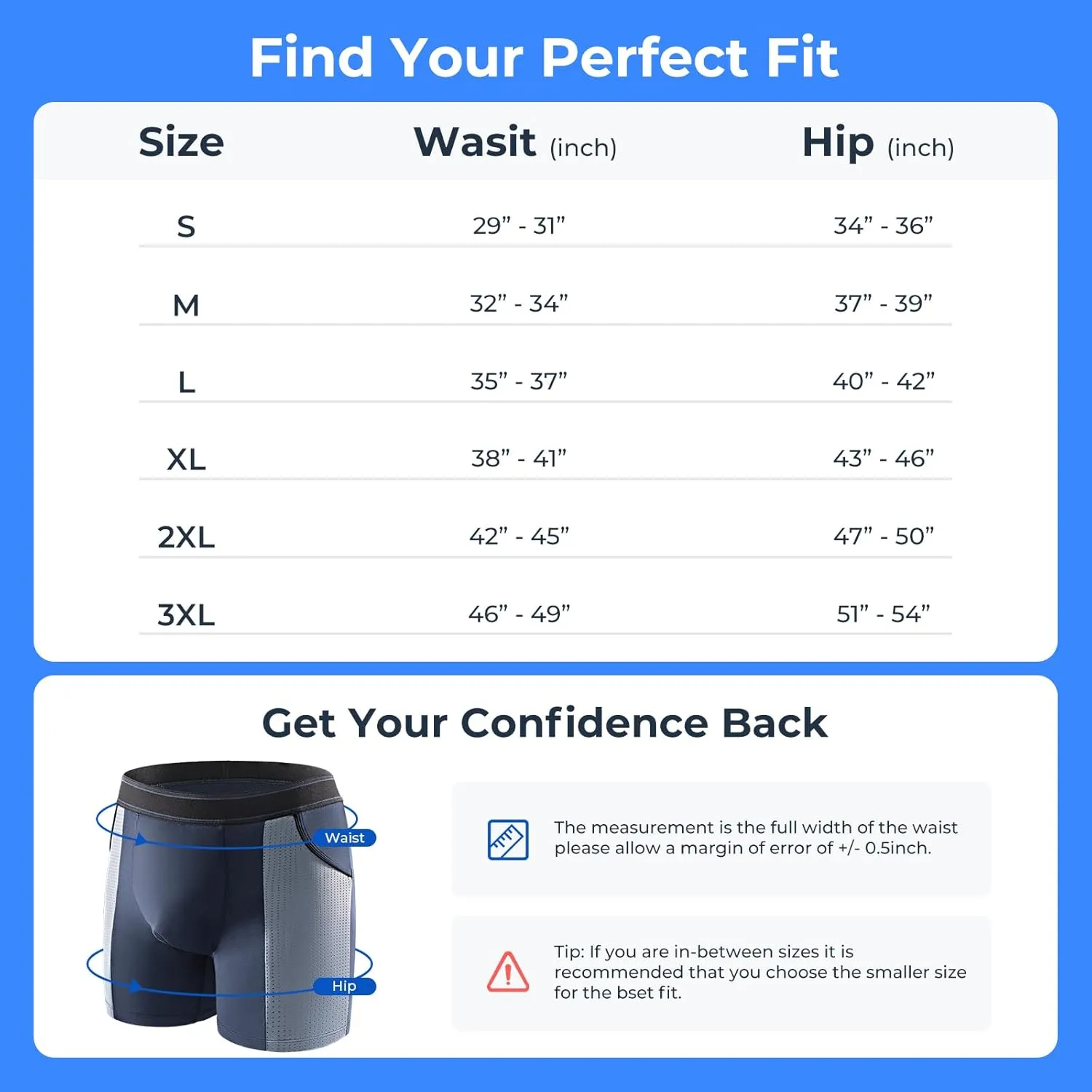 Carer Incontinence Underwear for Men Washable Mens Incontinence Underwear for Bladder Leak Protection 80ML Reusable Leak Proof Underwear for Men Urinary Incontinence Boxer Shorts (2 Black/2 Blue, L)