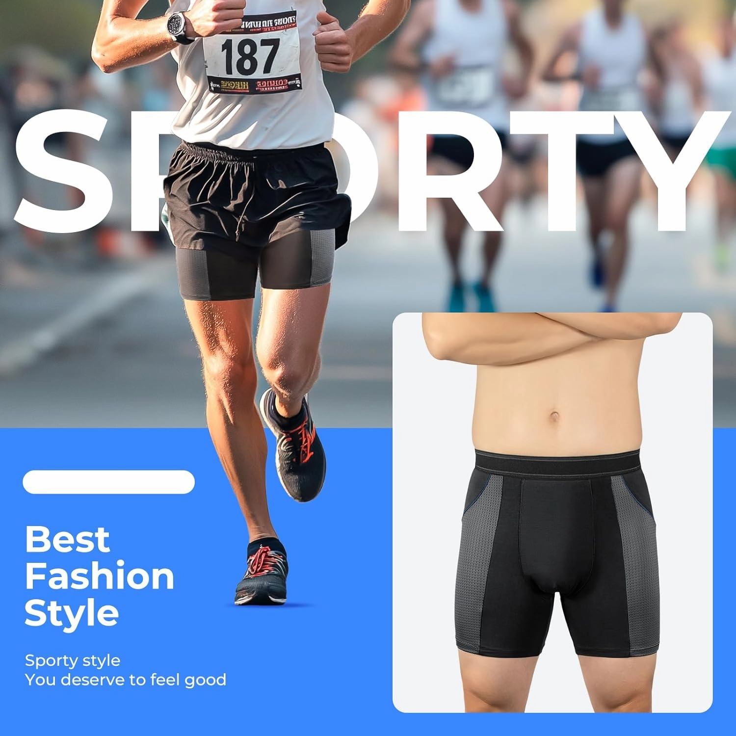 Carer Incontinence Underwear for Men Washable Mens Incontinence Underwear for Bladder Leak Protection 80ML Reusable Leak Proof Underwear for Men Urinary Incontinence Boxer Shorts (4 Black, 2XL)